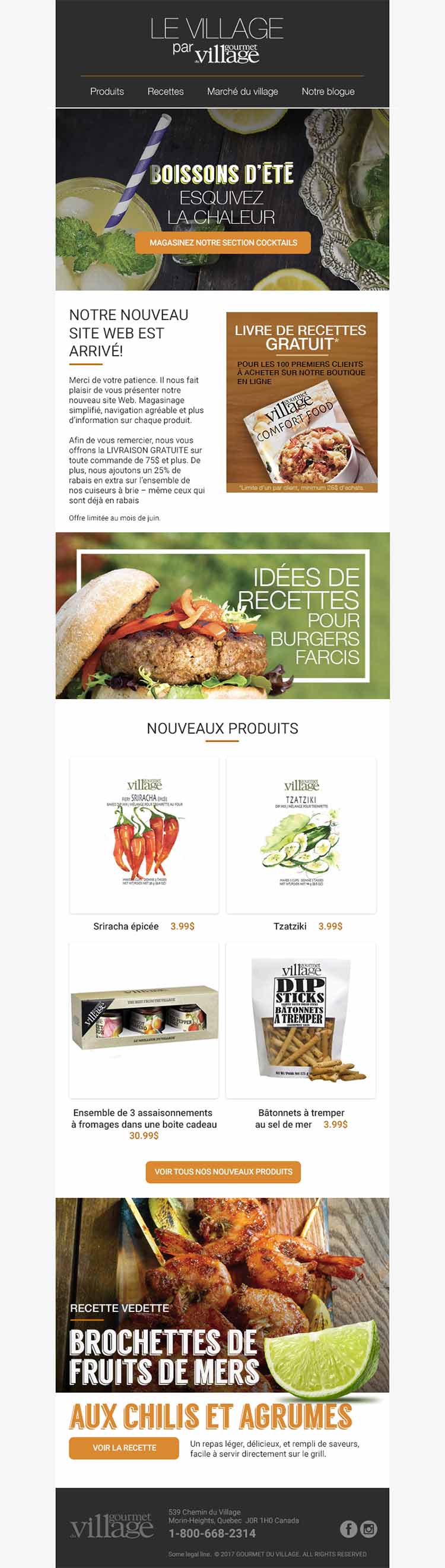 Site web e-commerce Gourmet du Village | Réalisations | King Communications