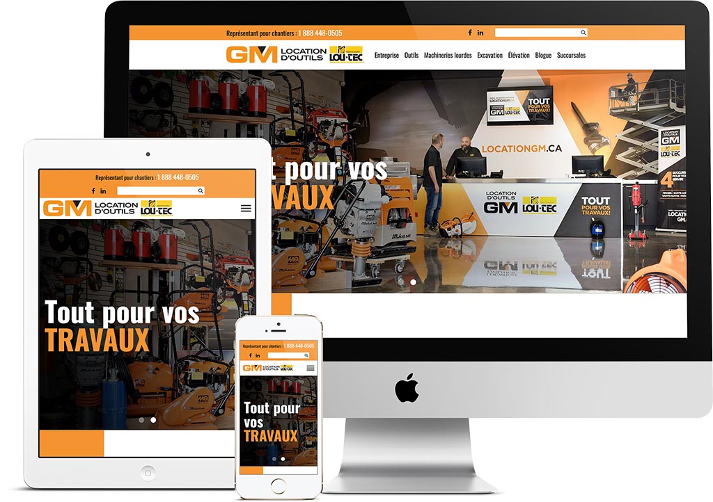 Site web Location d'outils GM | Réalisations | King Communications