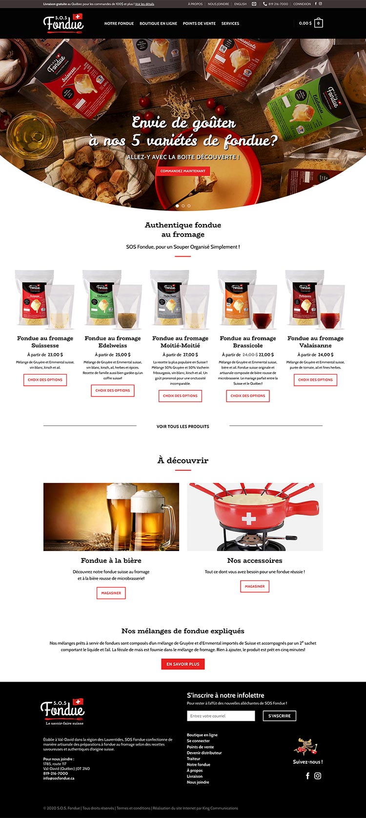 King Communications - Branding et web - SOS Fondue