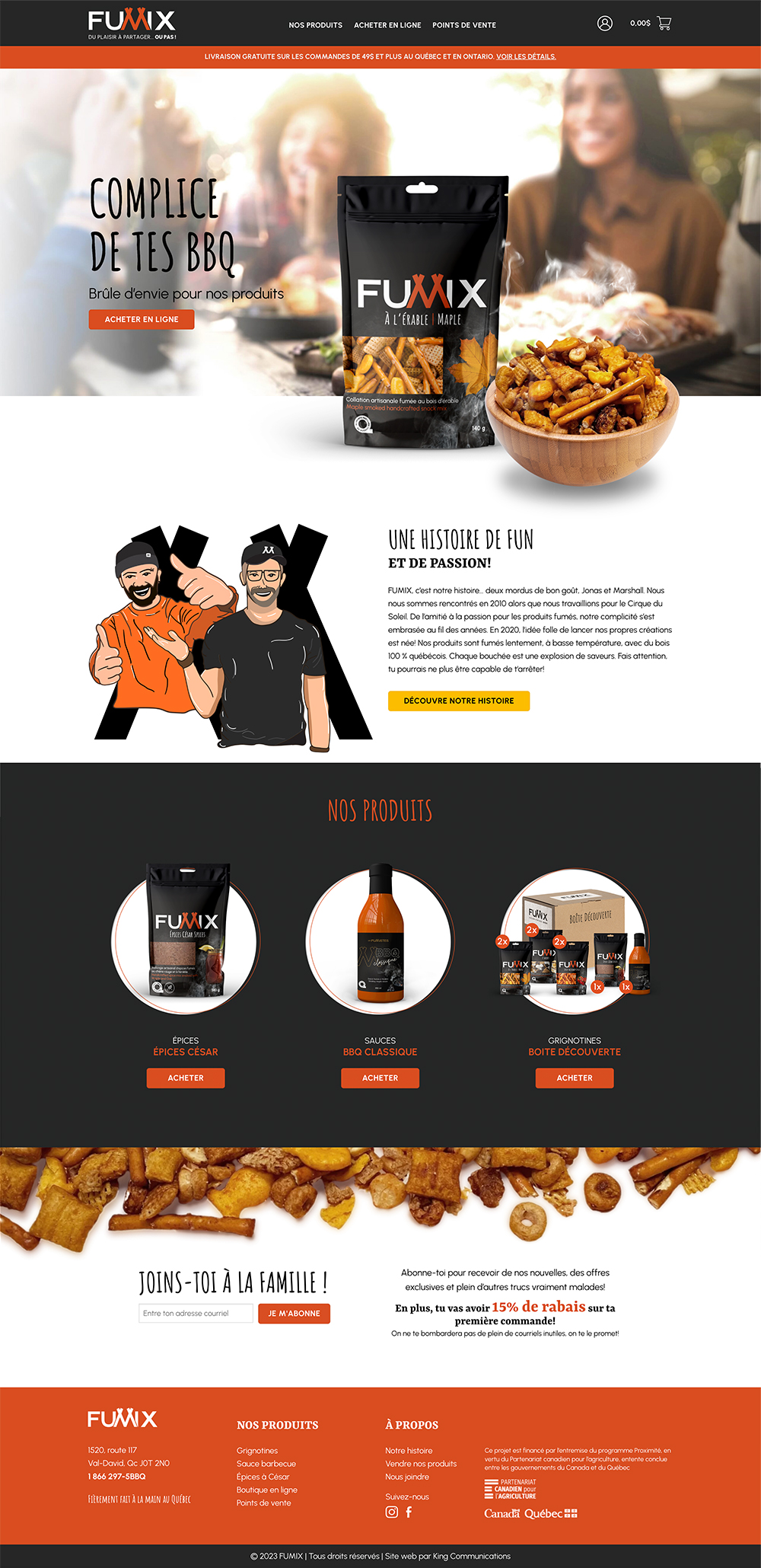 Site Web | Fumix | Réalisations | King Communications